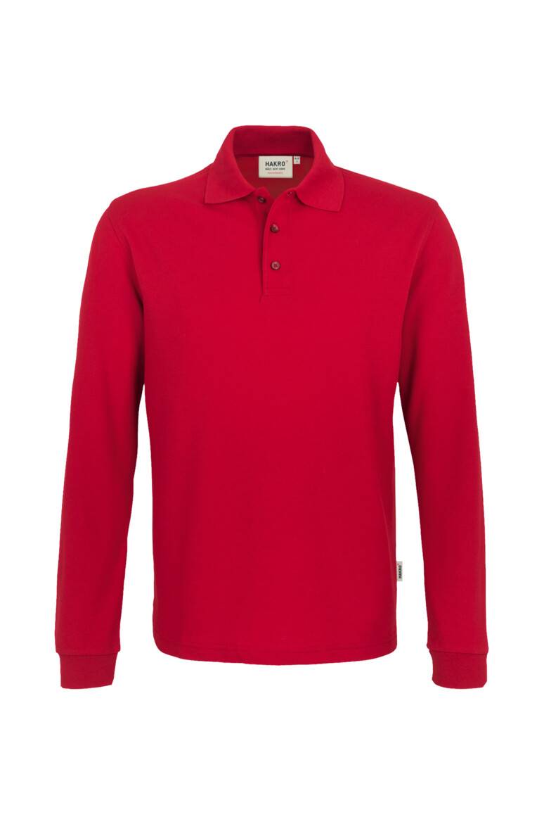 HAKRO Longsleeve-Poloshirt MIKRALINAR® rot, 2XL