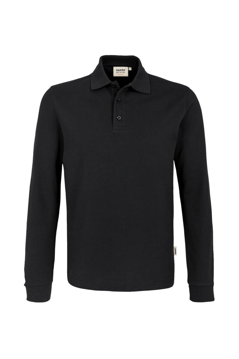 HAKRO Longsleeve-Poloshirt MIKRALINAR® schwarz, XL