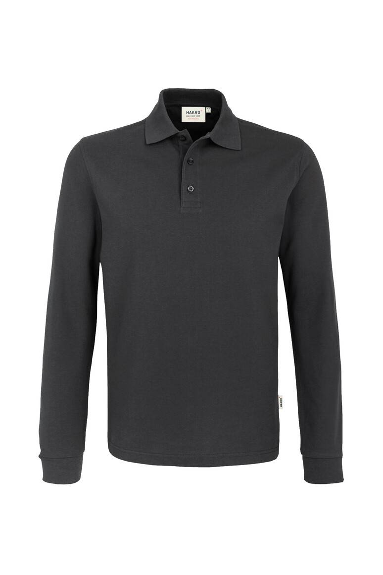 HAKRO Longsleeve-Poloshirt MIKRALINAR® karbongrau, S