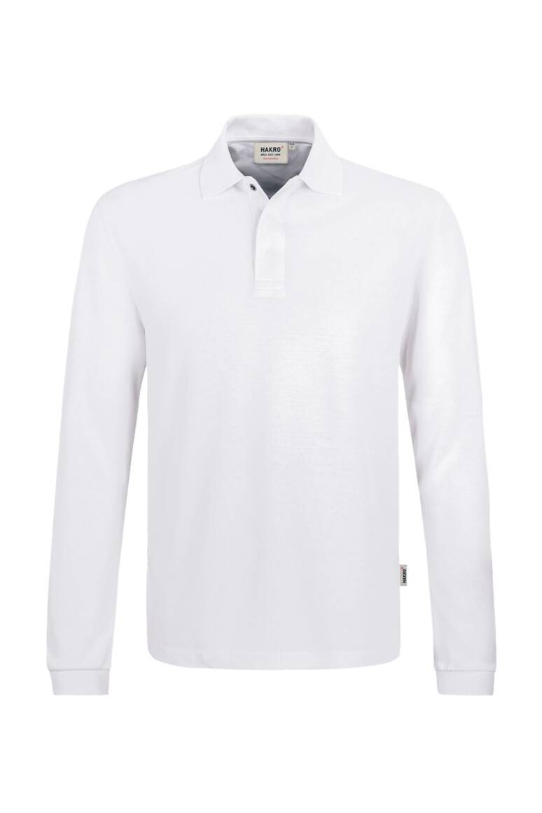 HAKRO Longsleeve-Poloshirt HACCP MIKRALINAR® weiß, 4XL