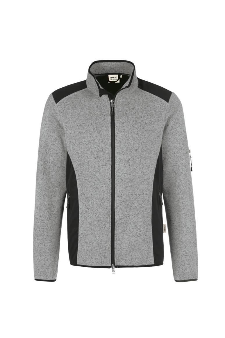 HAKRO Strickfleecejacke Dawson grau meliert, L