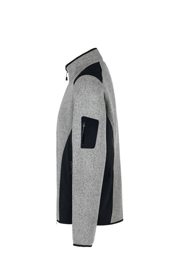 HAKRO Strickfleecejacke Dawson grau meliert, L
