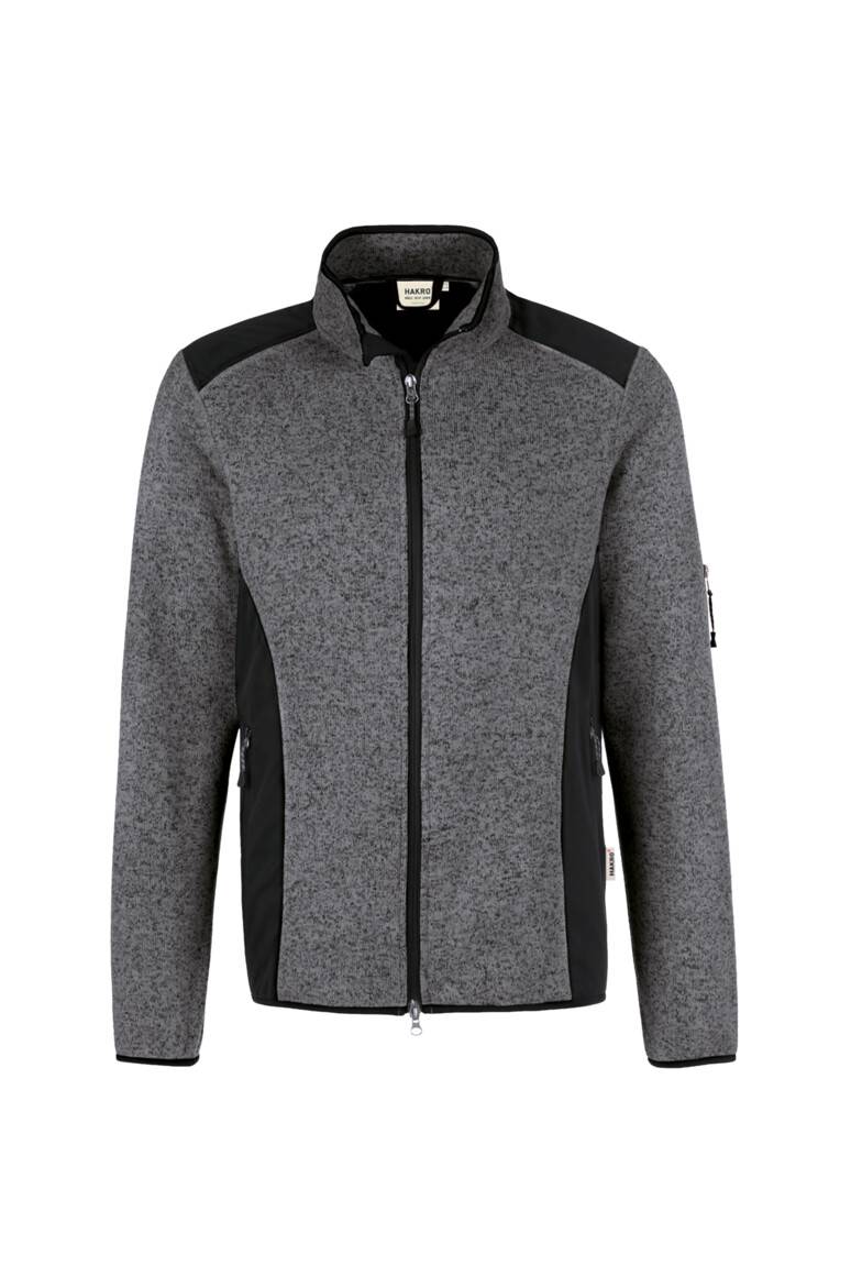 HAKRO Strickfleecejacke Dawson anthrazit meliert, 3XL