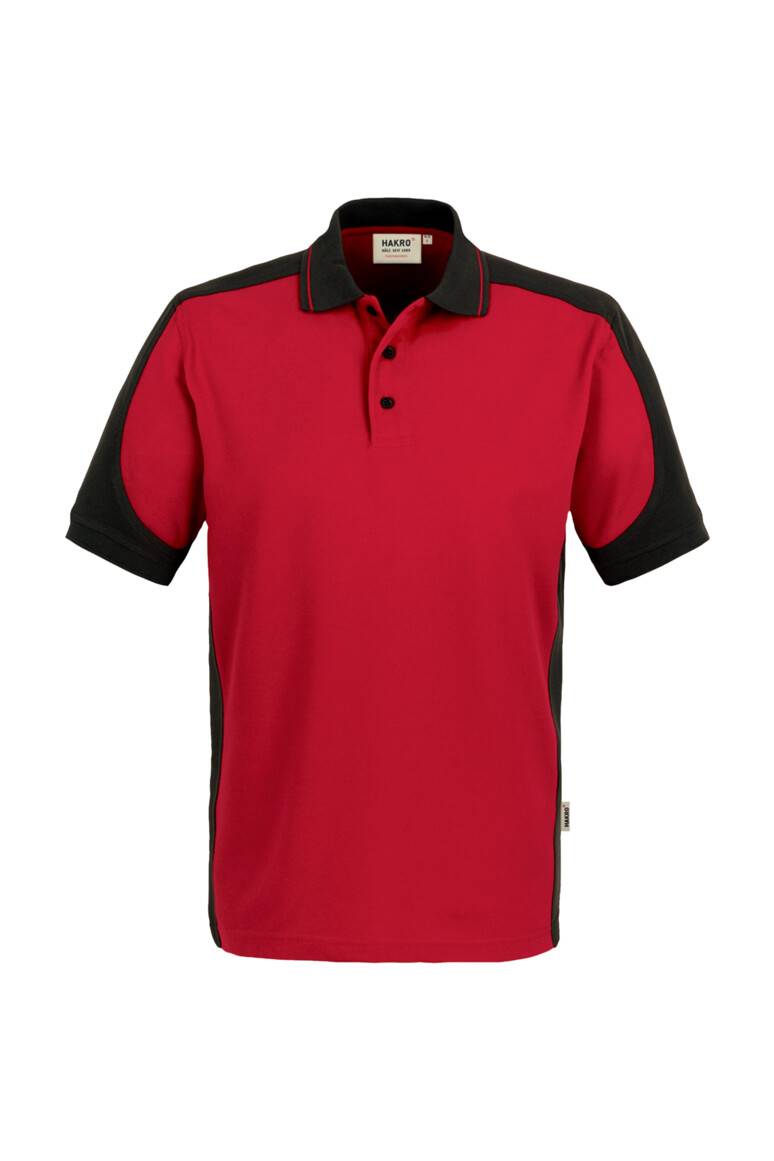HAKRO Poloshirt Contrast MIKRALINAR® rot/anthrazit, 3XL