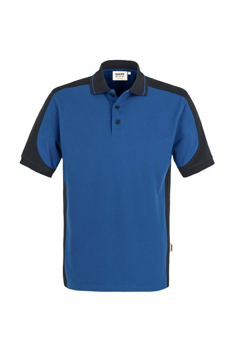 HAKRO Poloshirt Contrast MIKRALINAR® royalblau/anthrazit, 2XL