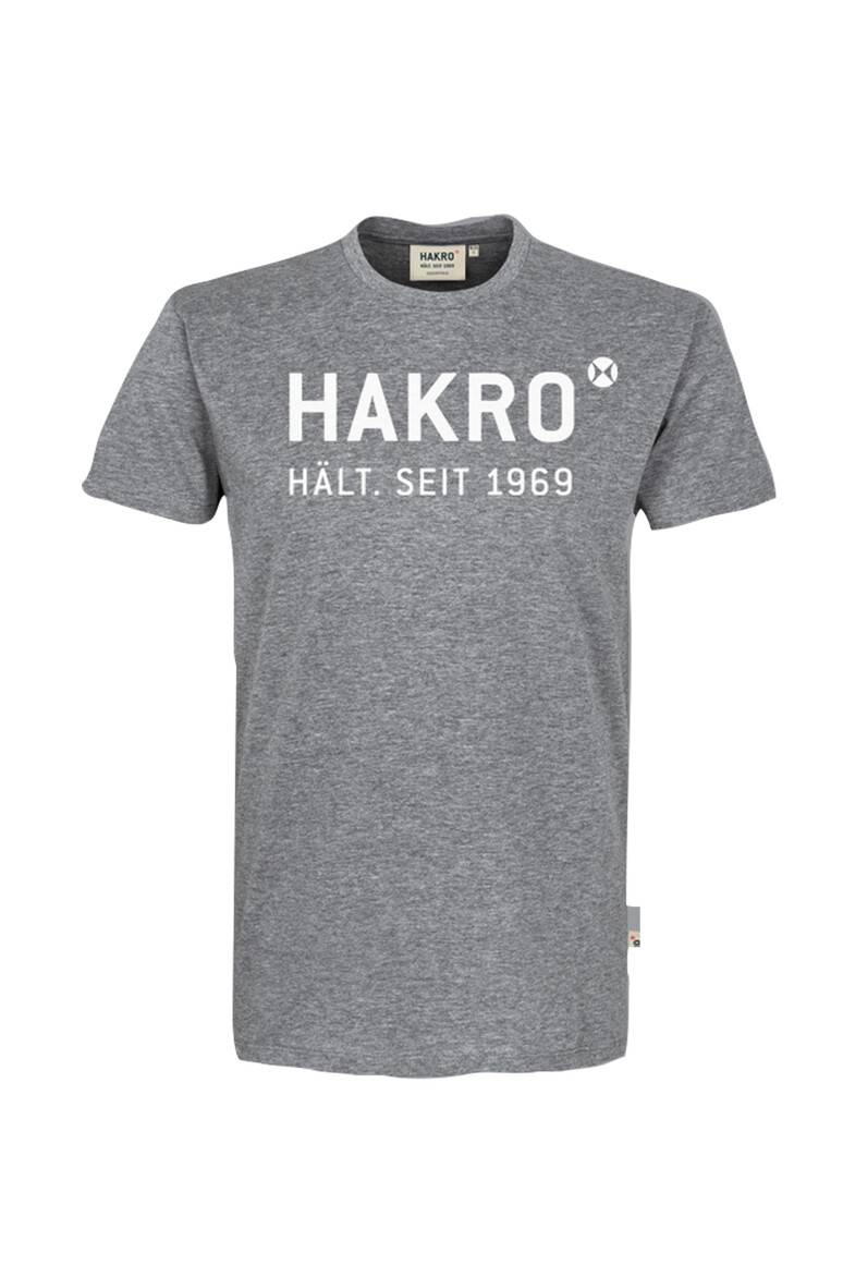 HAKRO T-Shirt Logo grau meliert, S