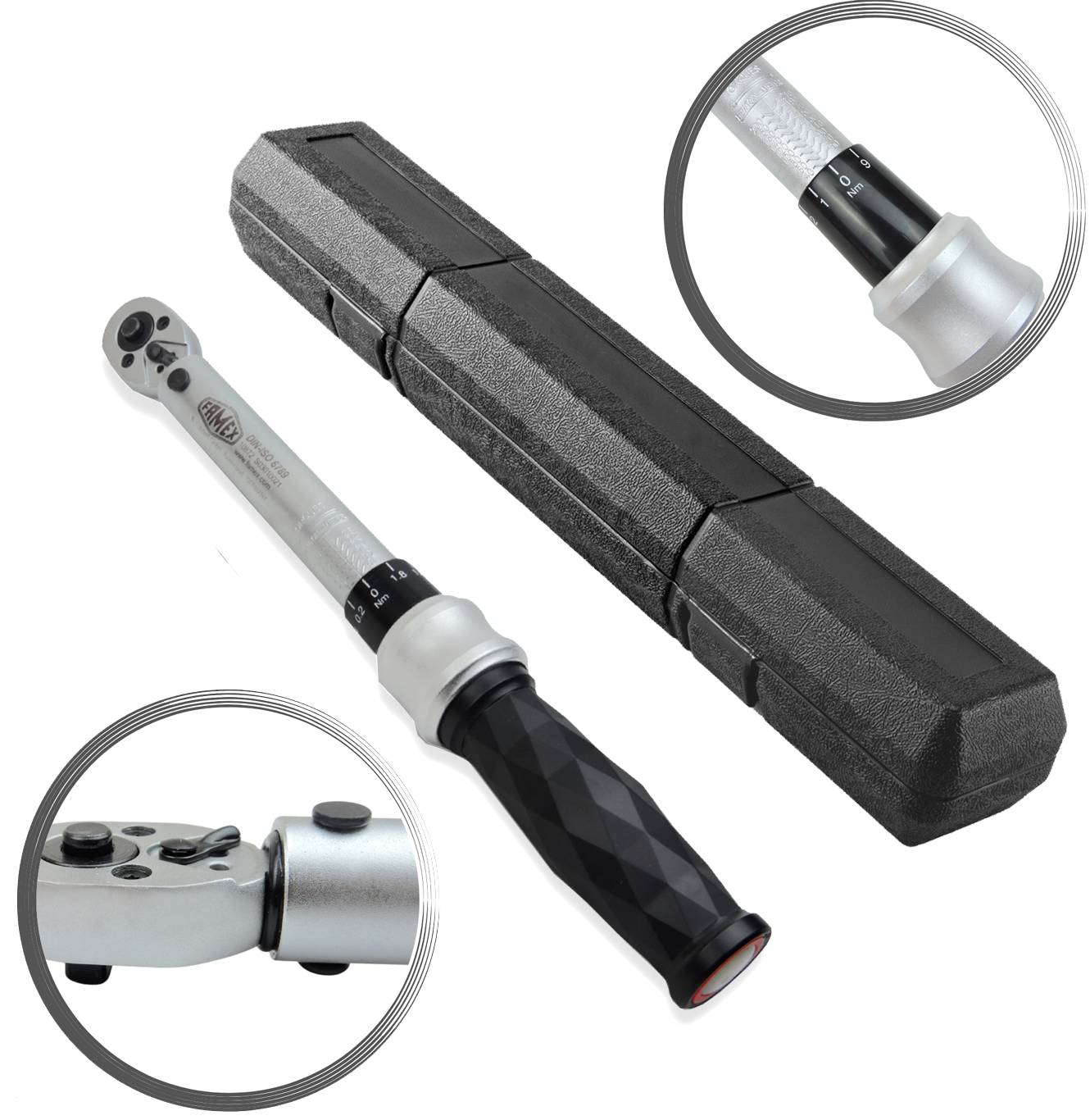 FAMEX 10873 Drehmomentschlüssel 1/4 Zoll (6,3 mm) 6-30 Nm - für Fahrrad uvm.