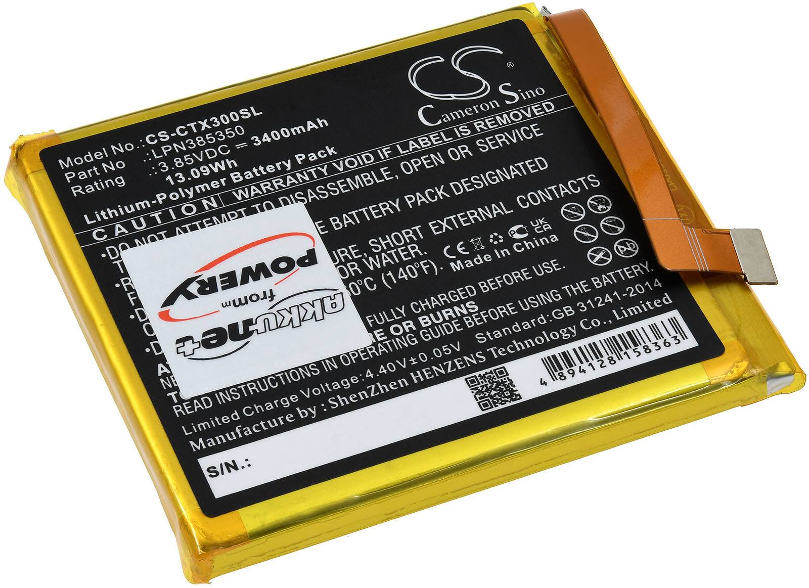 Powery Akku kompatibel Crosscall Typ LPN385350, 3,85V, Li-Polymer