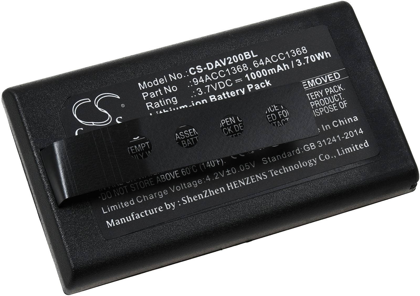 Powery Akku für Barcode-Scanner Datalogic CVR2, 3,7V, Li-Ion