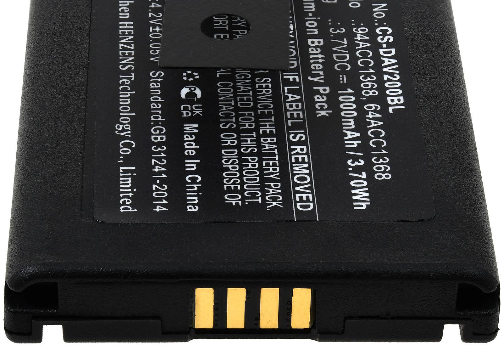 Powery Akku kompatibel mit Datalogic Typ 64ACC1368, 3,7V, Li-Ion