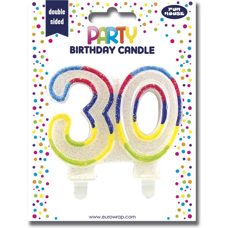 Clairefontaine Zahlenkerze "Glitter", Ziffer: 30