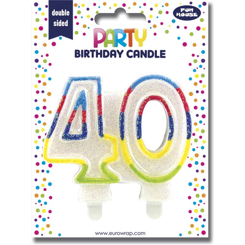 Clairefontaine Zahlenkerze "Glitter", Ziffer: 40