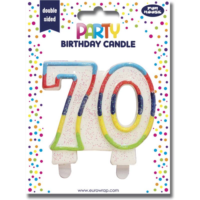 Clairefontaine Zahlenkerze "Glitter", Ziffer: 70