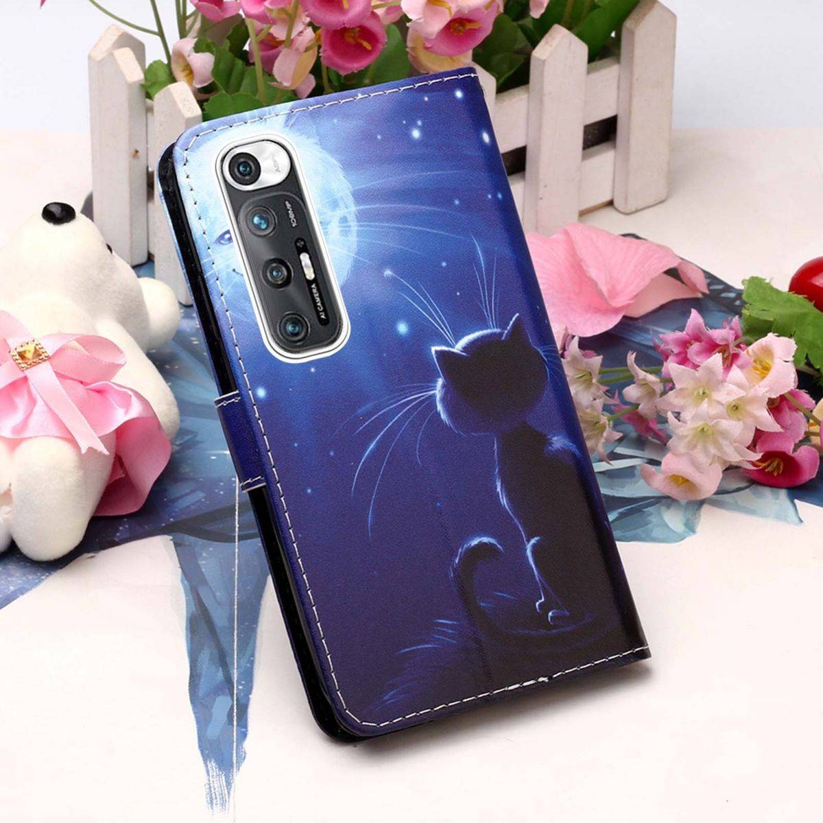 Für Xiaomi Mi 10S Kunstleder Handy Tasche Book Motiv 1 Schutz Hülle Case Cover Etui Neu