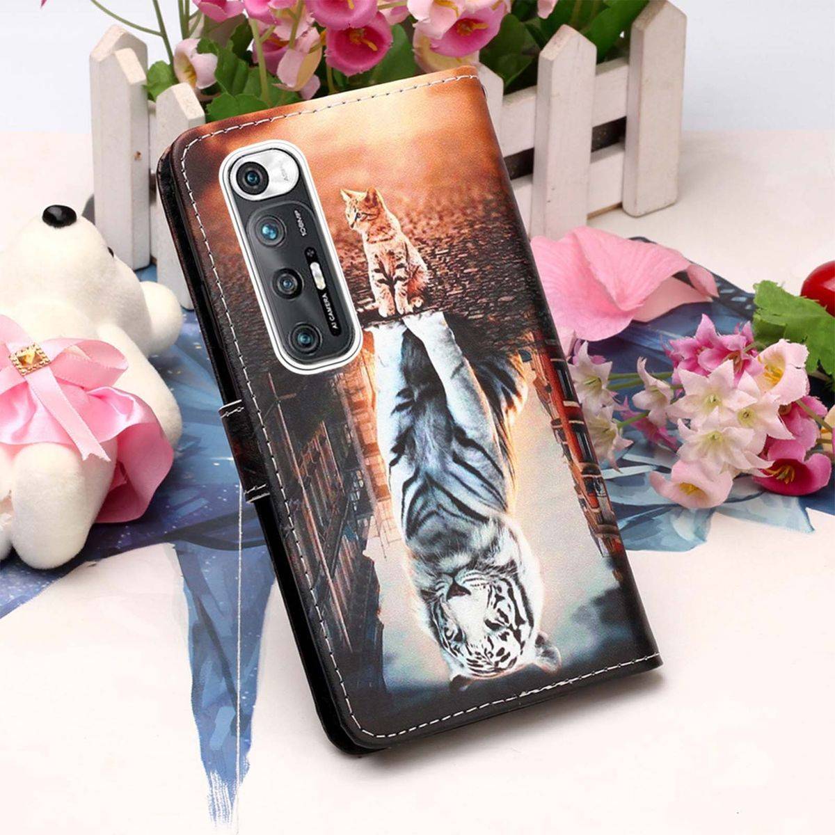 Für Xiaomi Mi 10S Kunstleder Handy Tasche Book Motiv 5 Schutz Hülle Case Cover Etui Neu