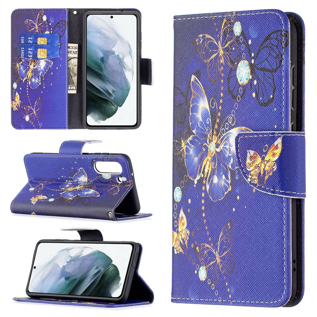 Für Samsung Galaxy S21 FE G990B Kunstleder Handy Tasche Book Motiv 7 Schutz Hülle Case Cover Etui Neu