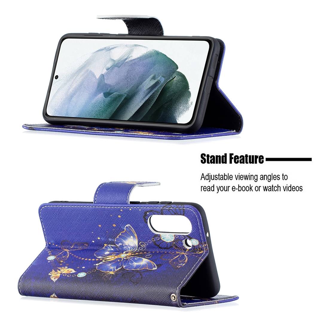 Für Samsung Galaxy S21 FE G990B Kunstleder Handy Tasche Book Motiv 7 Schutz Hülle Case Cover Etui Neu