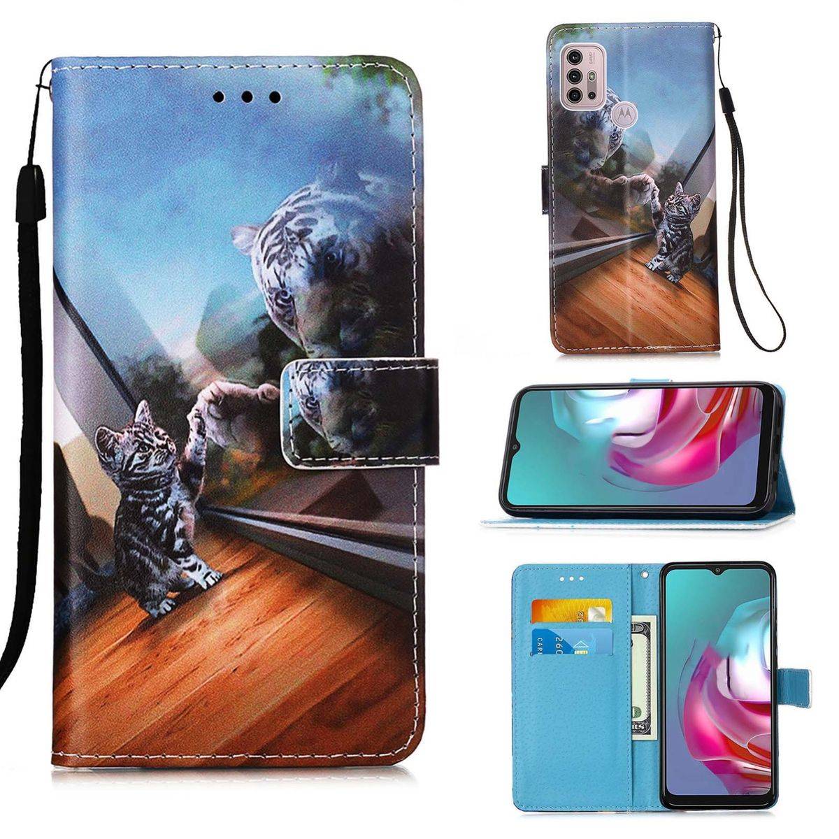 Für Motorola Moto G30 / G10 / G10 Power Kunstleder Handy Tasche Book Motiv 3 Schutz Hülle Case Cover Etui Neu