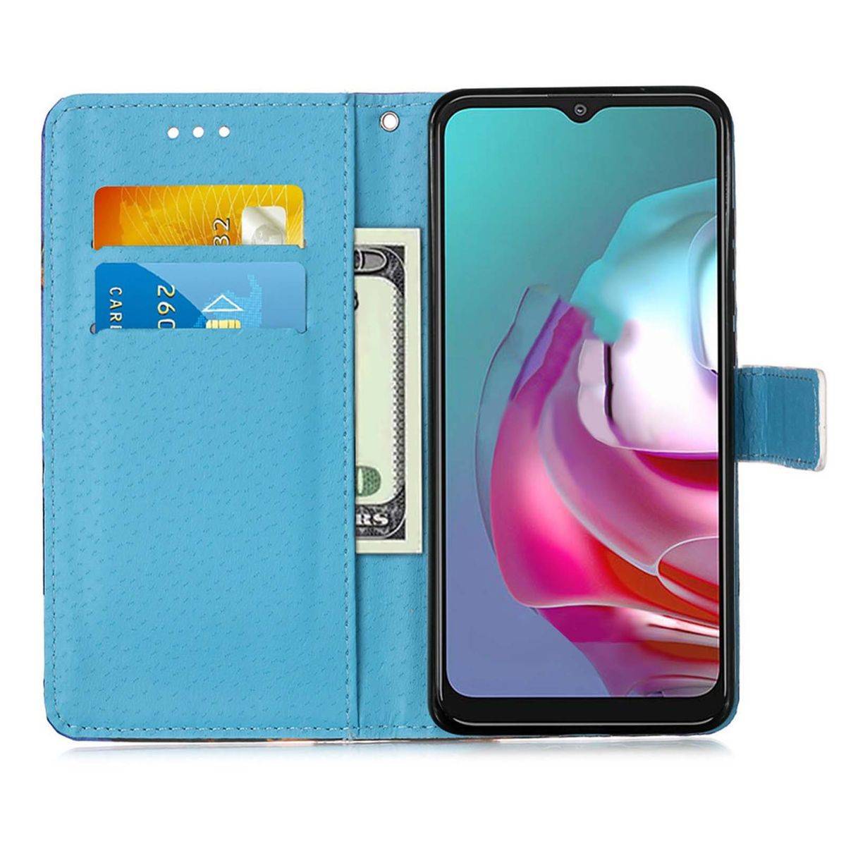 Für Motorola Moto G30 / G10 / G10 Power Kunstleder Handy Tasche Book Motiv 3 Schutz Hülle Case Cover Etui Neu
