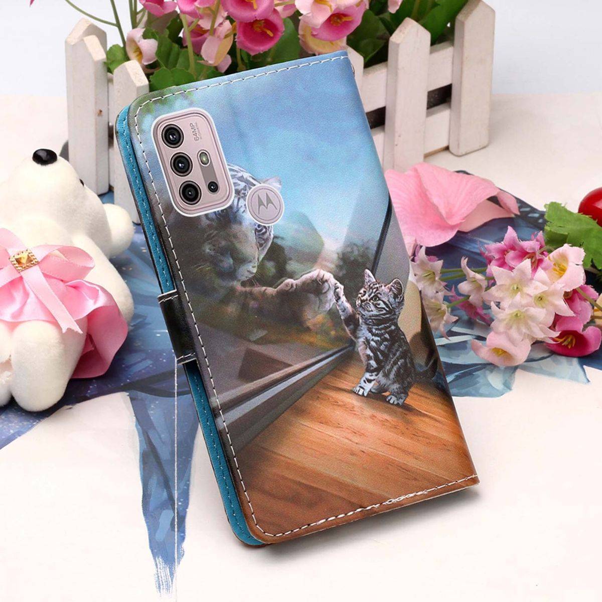 Für Motorola Moto G30 / G10 / G10 Power Kunstleder Handy Tasche Book Motiv 3 Schutz Hülle Case Cover Etui Neu