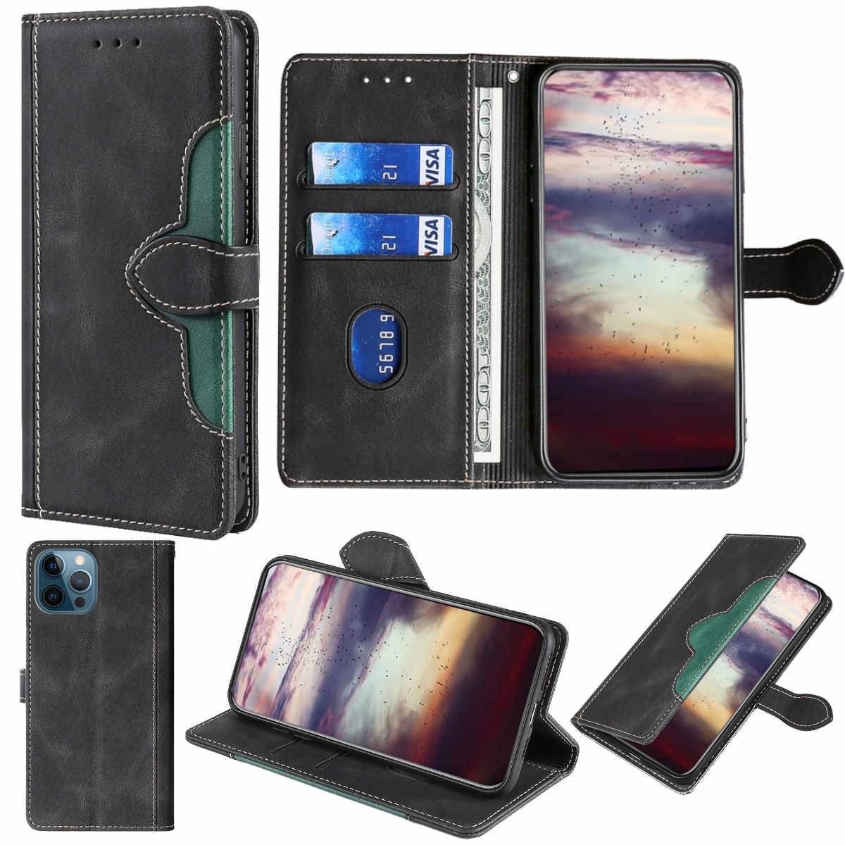 Für Apple iPhone 13 Pro Max Design Handy Tasche Wallet Premium Schwarz Schutz Hülle Case Cover Etuis Neu Zubehör