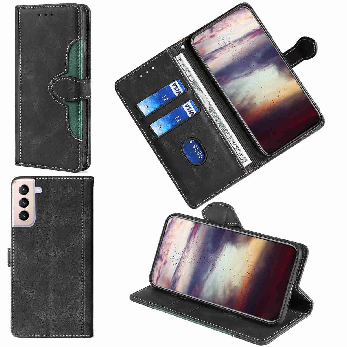 Für Samsung Galaxy S21 FE G990B Design Handy Tasche Wallet Premium Schwarz Schutz Hülle Case Cover Etuis Neu Zubehör