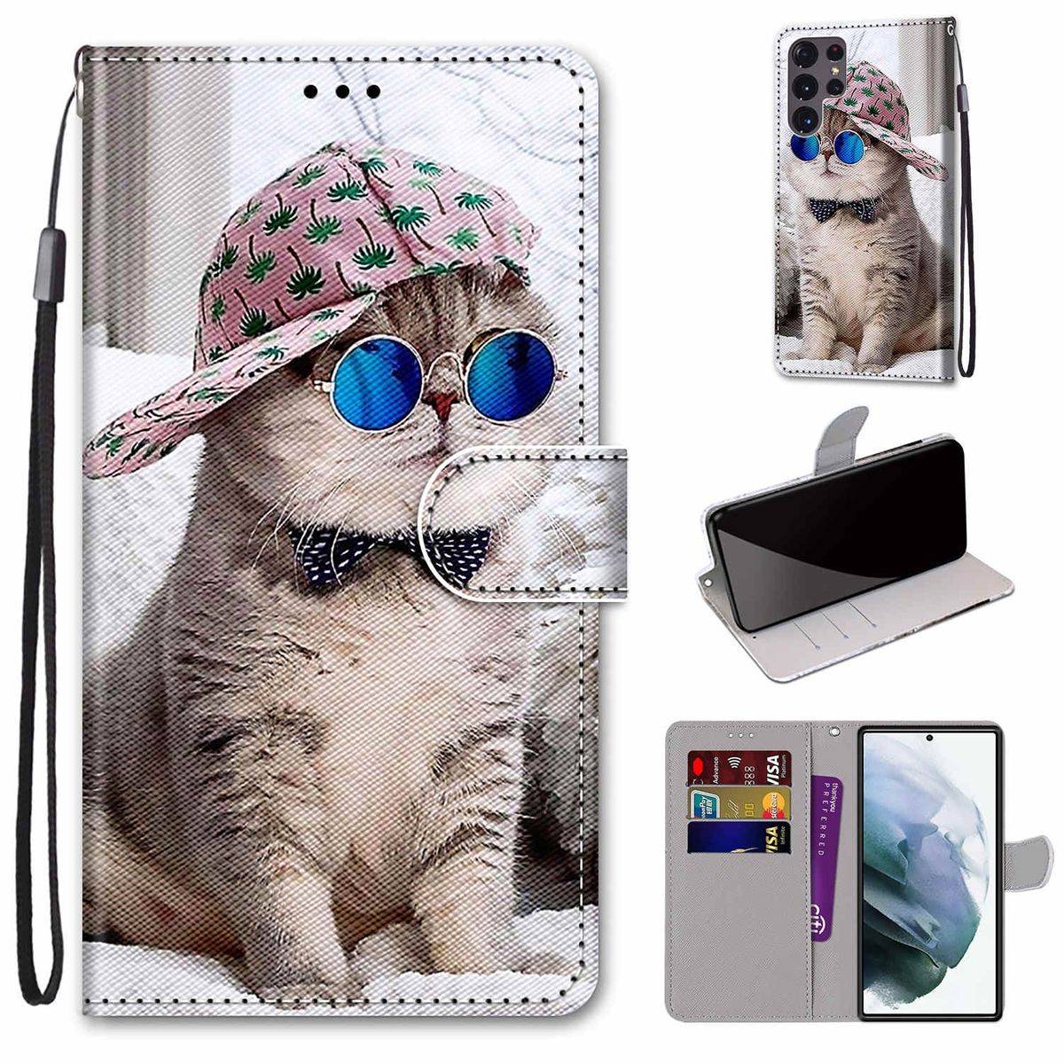 Für Samsung Galaxy S22 Ultra 5G Kunstleder Handy Tasche Book Motiv 6 Schutz Hülle Case Cover Etui Neu