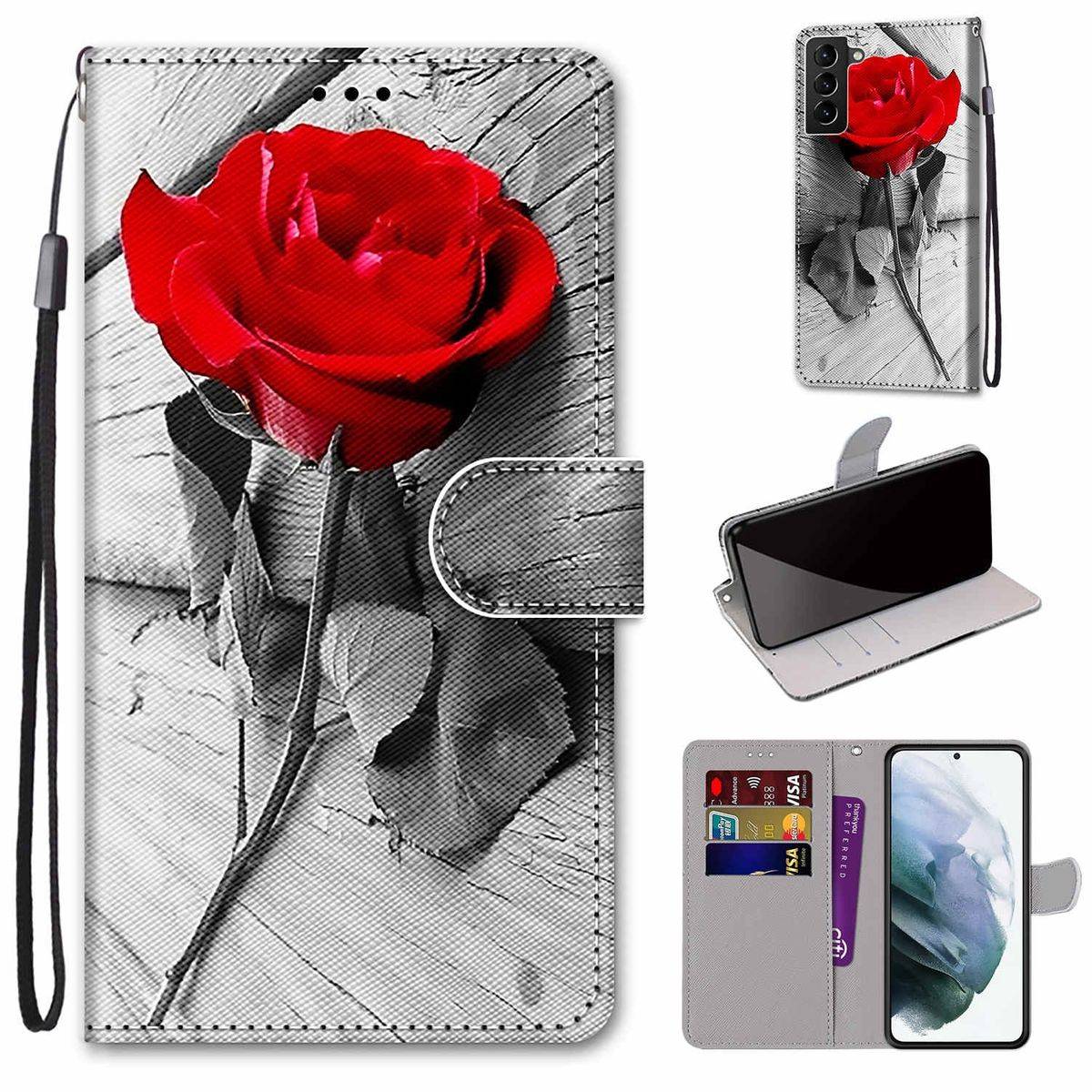 Für Samsung Galaxy S22 Plus 5G Kunstleder Handy Tasche Book Motiv 2 Schutz Hülle Case Cover Etui Neu