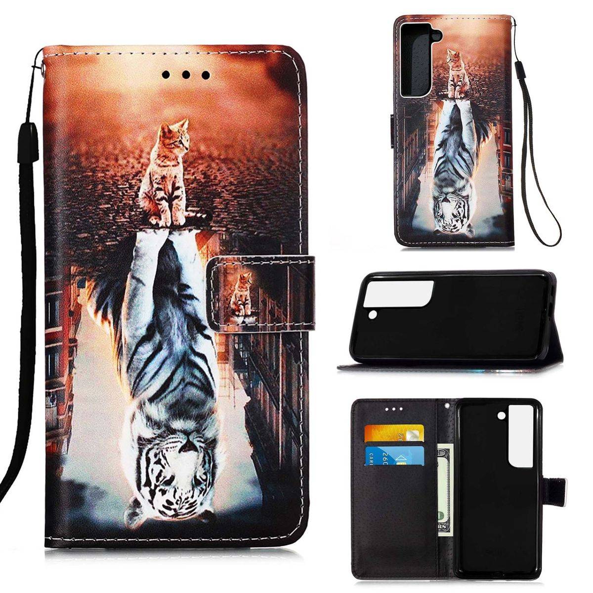 Für Samsung Galaxy S22 Plus 5G Kunstleder Handy Tasche Book Motiv 7 Schutz Hülle Case Cover Etui Neu