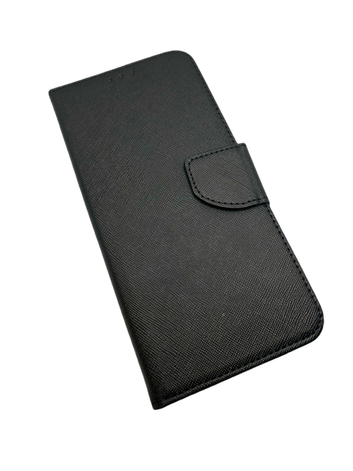 Buch Tasche "Fancy" kompatibel mit XIAOMI REDMI 10 2022 Handy Hülle Schutzhülle mit Standfunktion, Kartenfach Schwarz