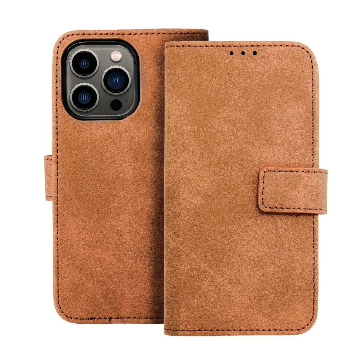 Tasche Holster TENDER Buch Schutzhülle Magnet Standfunktion Hülle kompatibel mit Xiaomi Redmi 10 2022 Braun
