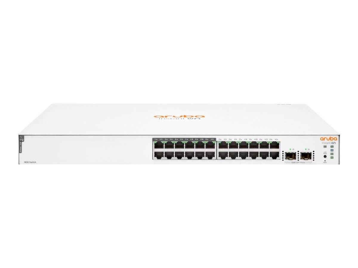 HPE Networking Instant On 1830 24G 12p Class4 PoE 2SFP 195W Switch - Switch - Smart - 12 x 10/100/1000 + 12 x 10/100/100