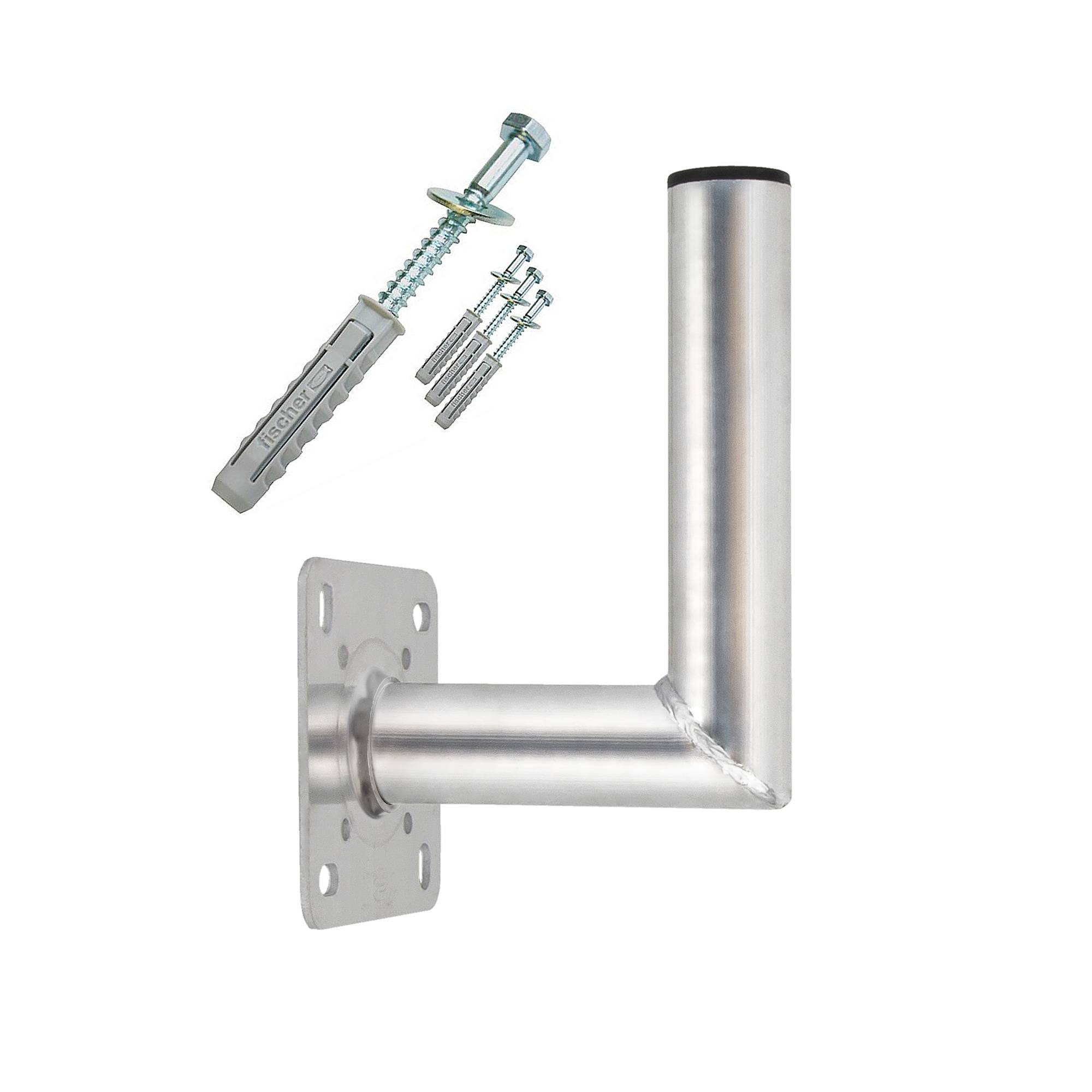 PremiumX 18cm Wandhalter SAT ALU Halterung für Satellitenschüssel mit Fischer Schraubensatz Antenne Wand Montage