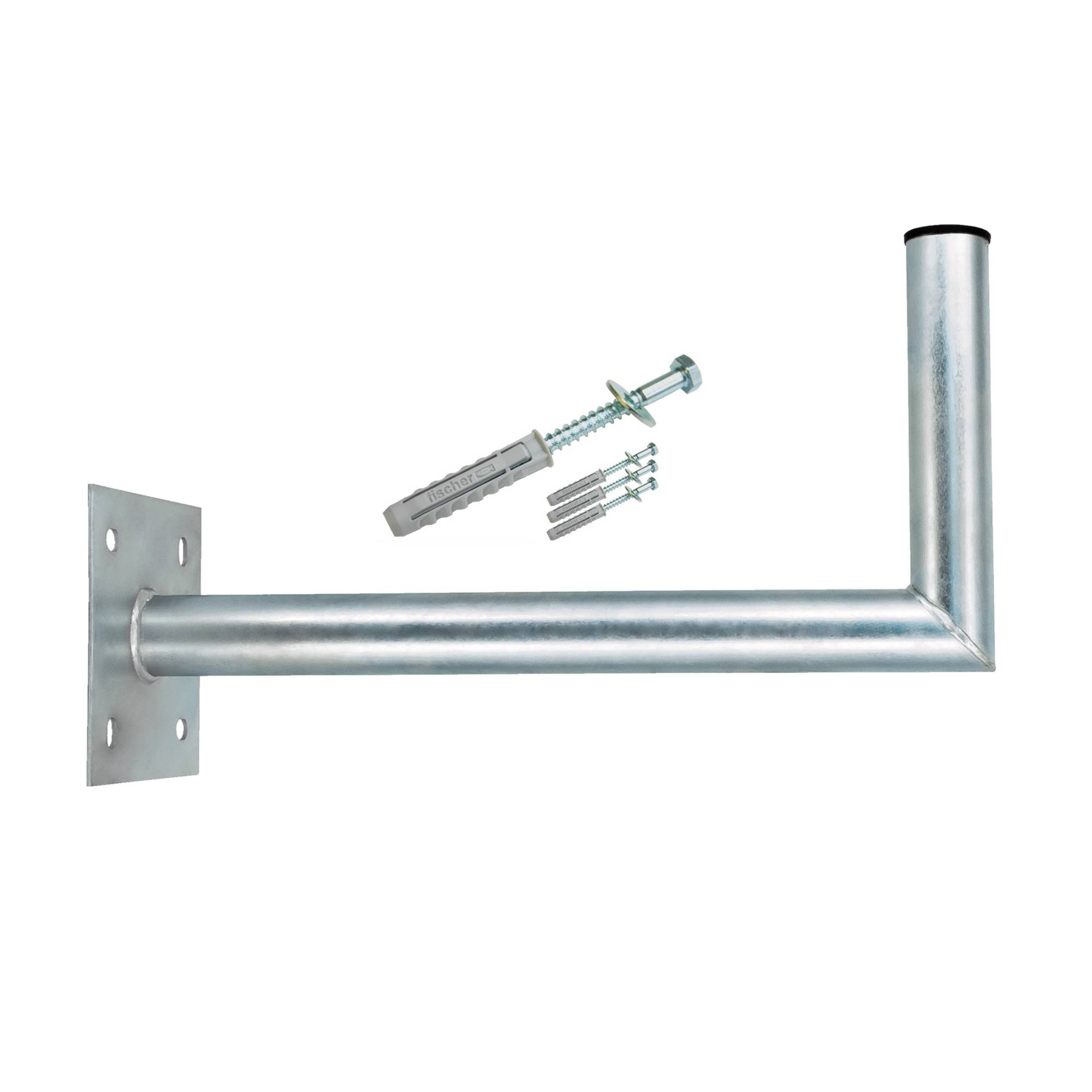 PremiumX 45-50 cm Wandhalter Stahl verzinkt SAT Antenne Wandhalterung Wand Montage Halter Wandabstand 45 - 50 cm + Fischer Schraubensatz für Wand