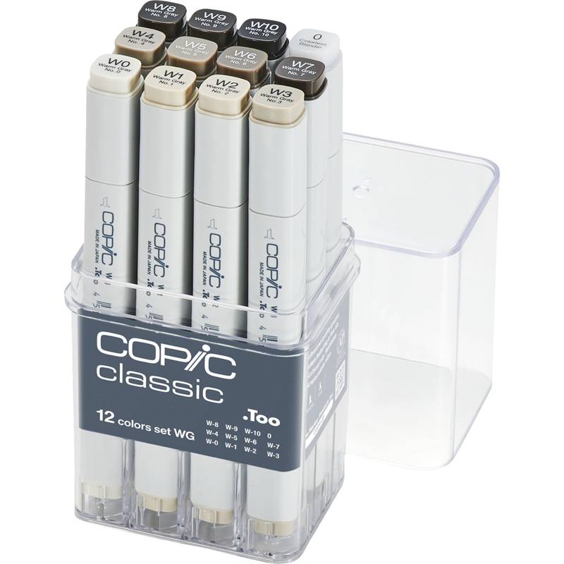 COPIC Marker classic, 12er Grau Set "WG", warme Grautöne