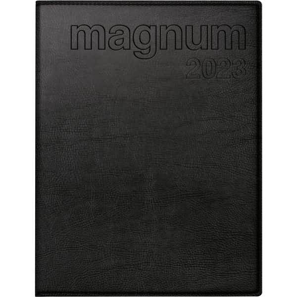 Buchkalender magnum 18,3x24cm 1 Woche/2 Seiten Kunstleder schwarz 2023