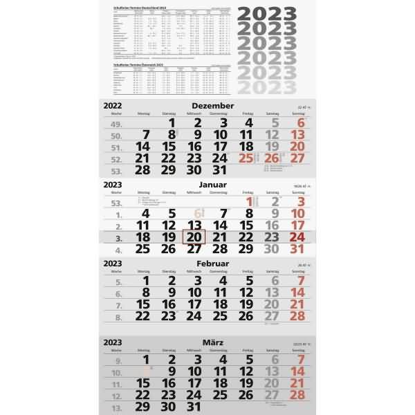 4-Monatskalender quattroplan 2 33x63,5cm 2023