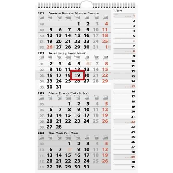 4-Monatskalender Kombi 30x49cm 2023