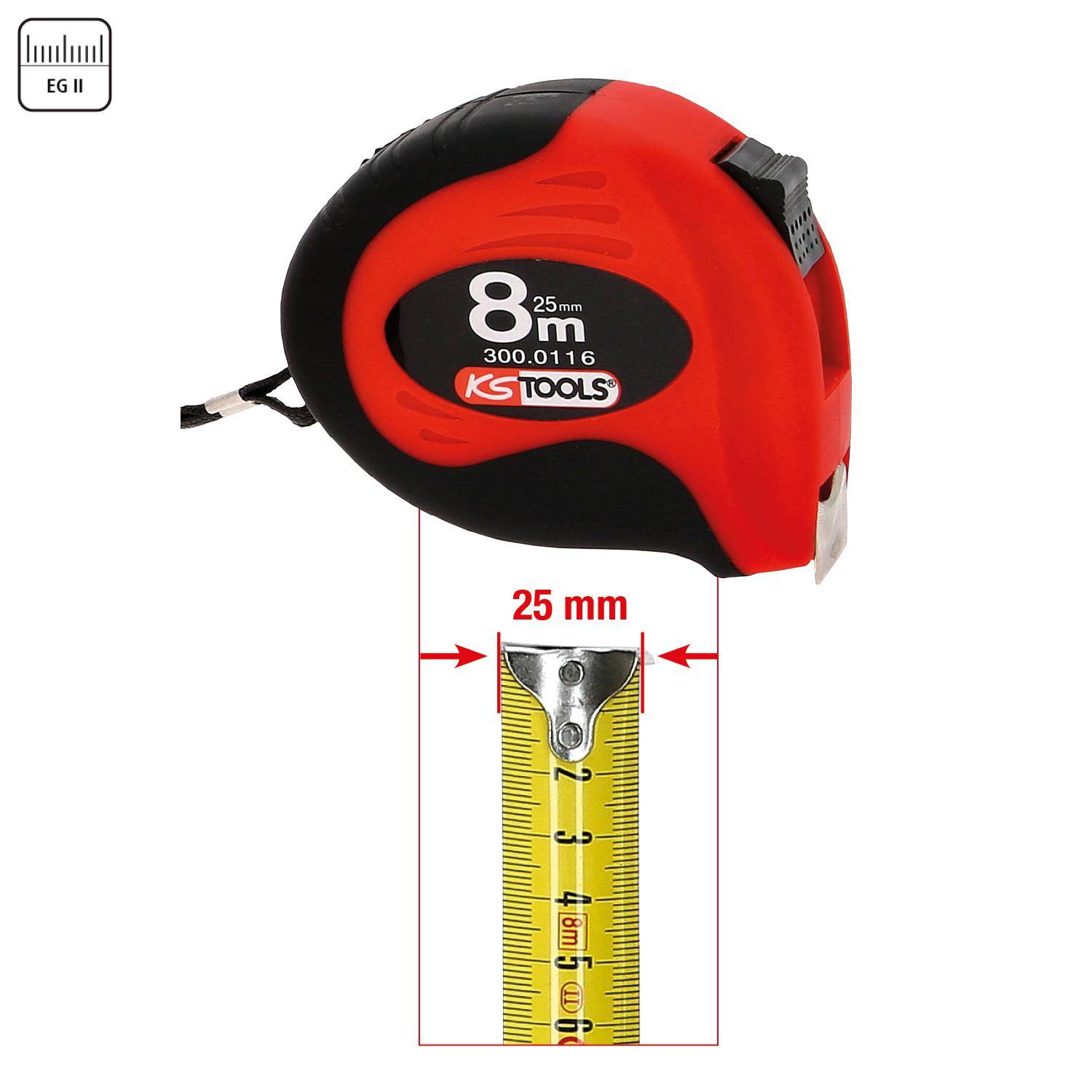 KS TOOLS Bandma mit Feststeller,schwarz-rot, 8m