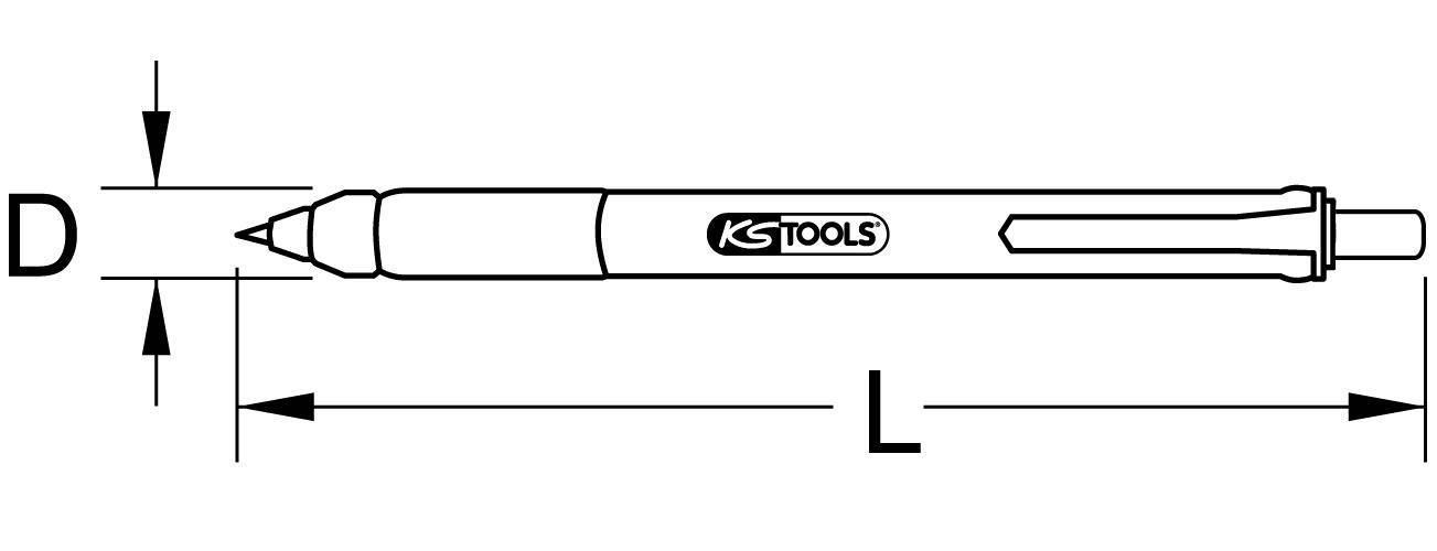 Hartmetall-Anreißnadel in Kugelschreiberform, 160mm