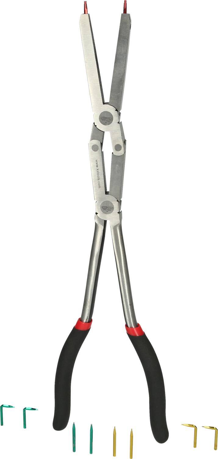 KS TOOLS Doppelgelenk-Sicherungszange fr Innensicherungsringe mit