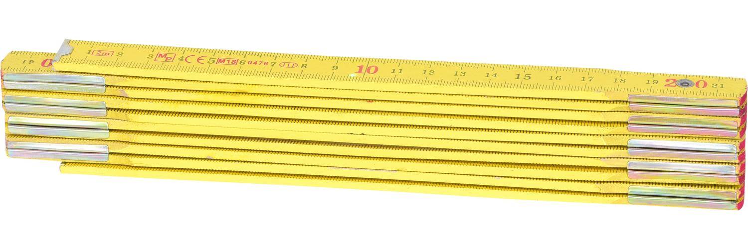 KS TOOLS Holz-Gliedermaßstab, gelb, 2m