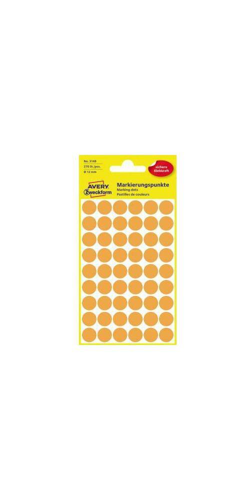 AVERY Zweckform Markierungspunkt 12mm Papier leuchtorange 270