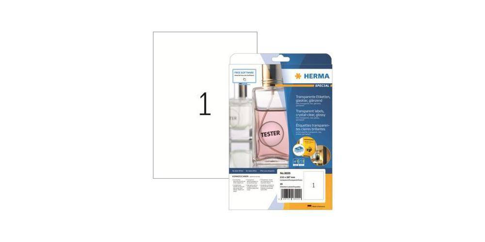 HERMA Folienetikett SPECIAL 210 x 297 mm (B x H) transparent 25