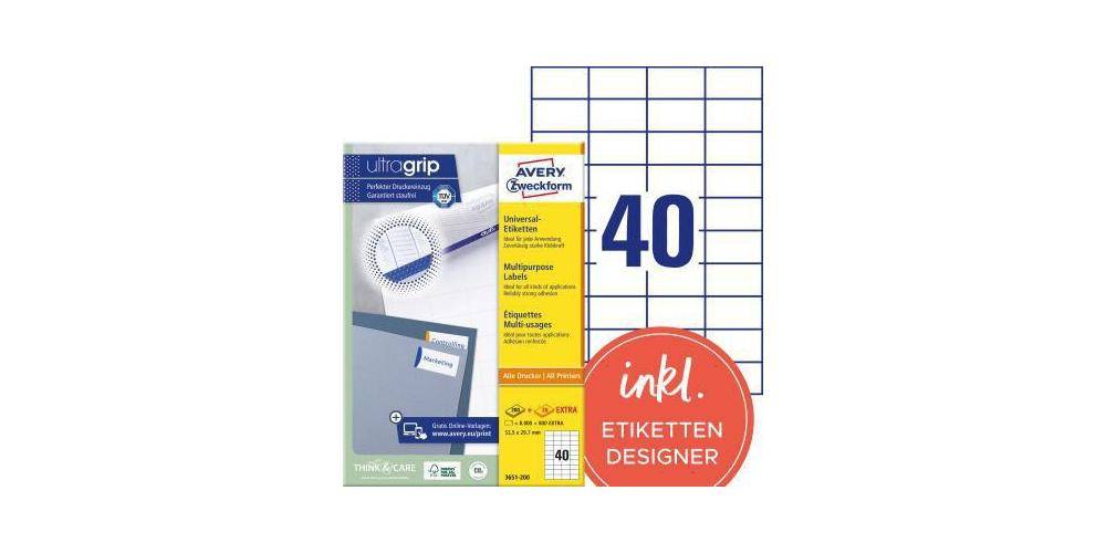 AVERY Zweckform Universaletikett ultragrip 52,5 x 29,7 mm (B x H)