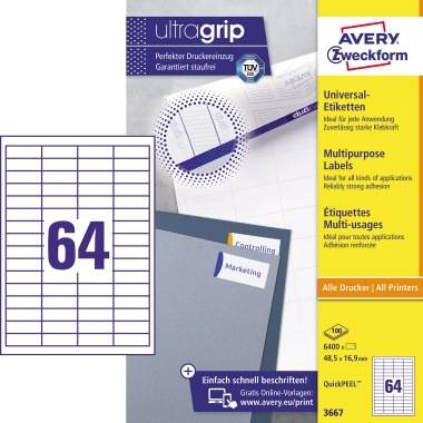 AVERY Zweckform Universaletikett Mae: 48,5 x 16,9 mm (B x H)