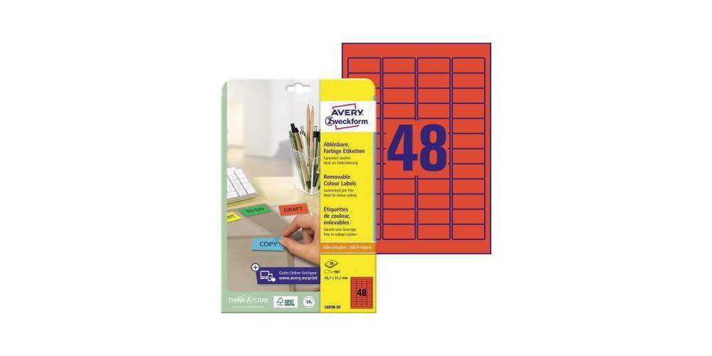AVERY Zweckform Universaletikett 45,7 x 21,2 mm (B x H) wieder