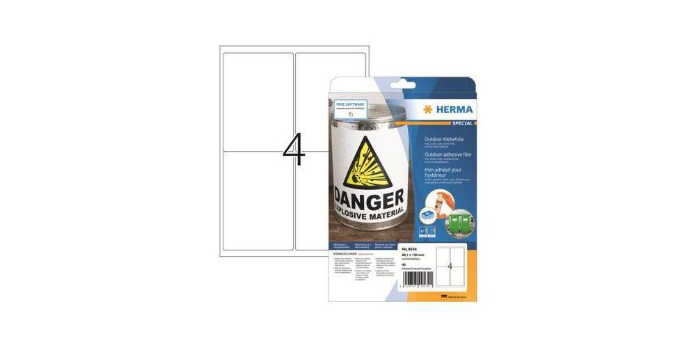HERMA Folienetikett 99,1 x 139 mm (B x H) wei 40 Etik./Pack.