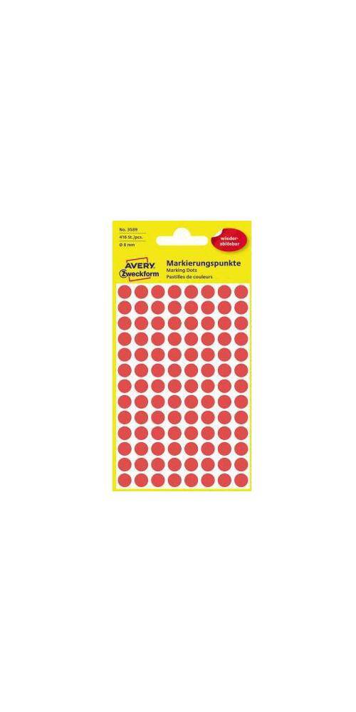 AVERY Zweckform Markierungspunkt 8mm Papier rot 416 Etik./Pack.