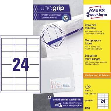 AVERY Zweckform Universaletikett Mae: 64,6 x 33,8 mm (B x H)